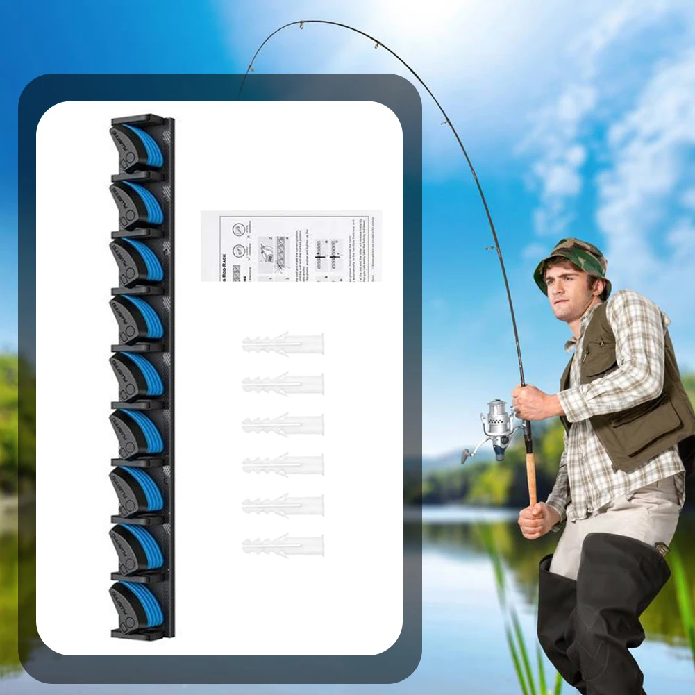 

Настенная стойка для удочки, стойка для хранения удочек, подвесной кронштейн, вешалка для дома и гаража, 9-угольное хранилище