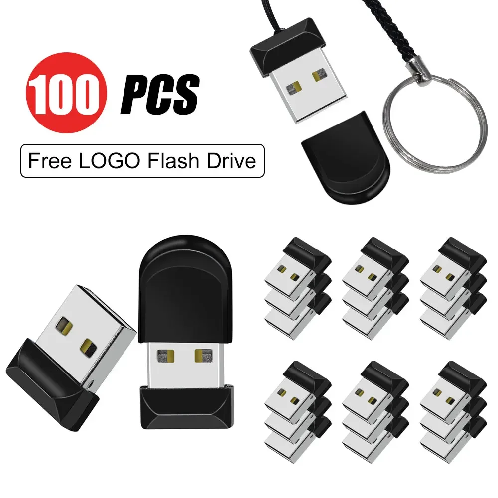 

100pcs/lot Tiny USB 2.0 Flash Drive 64GB Memory Stick 4GB Super Mini Metal Pen Drive 32GB 2.0 Pendrive 16GB 8GB Free Logo