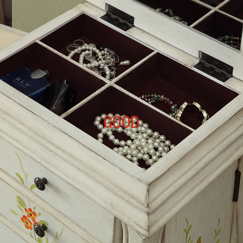 Armario de almacenamiento de joyas para dormitorio, 7 cajones