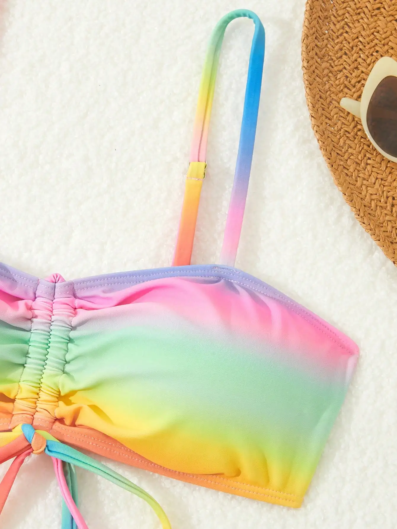 Bikini Bandeau Seksi 2025 Pakaian Renang Wanita Dua Potong Pakaian Renang Wanita Thong Bikini Set Pakaian Renang Pelangi Biquini Brasil