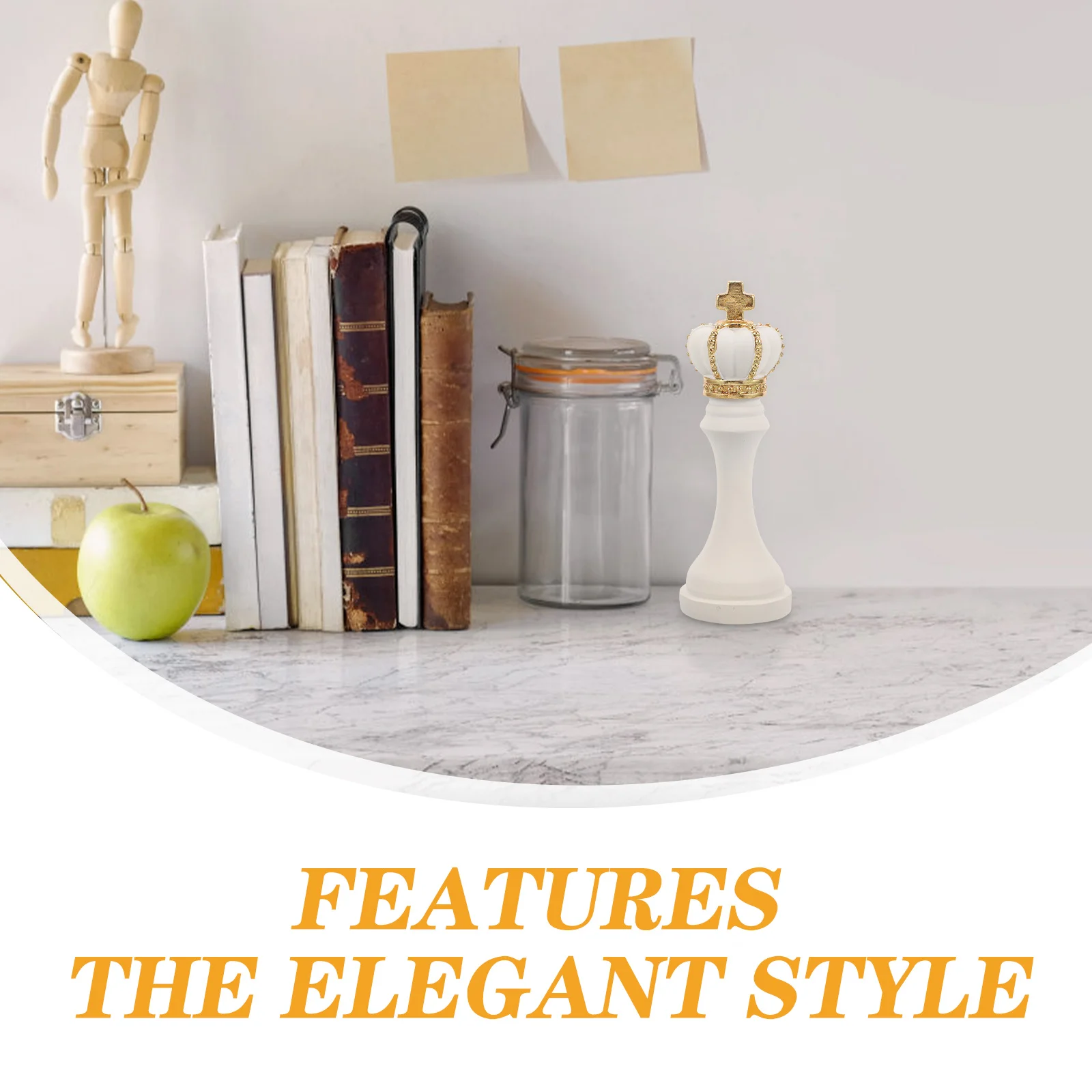 

Resin Chess Piece Desktop Creative Chess Decor for Home School Shop Exquisite Craftsmanship Good Fortune Symbol