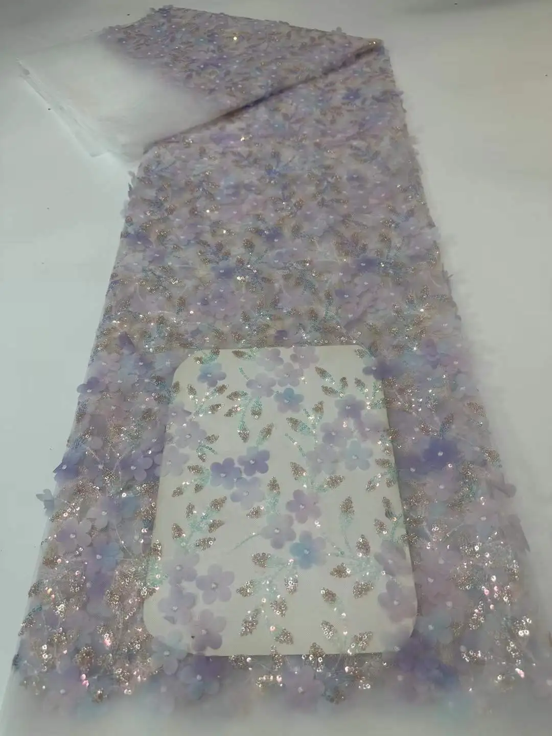 Luxury Royal Blue African 3D Lace Fabric High-Quality French Mesh Net Embroidered Tulle for Sewing Wedding Dresses