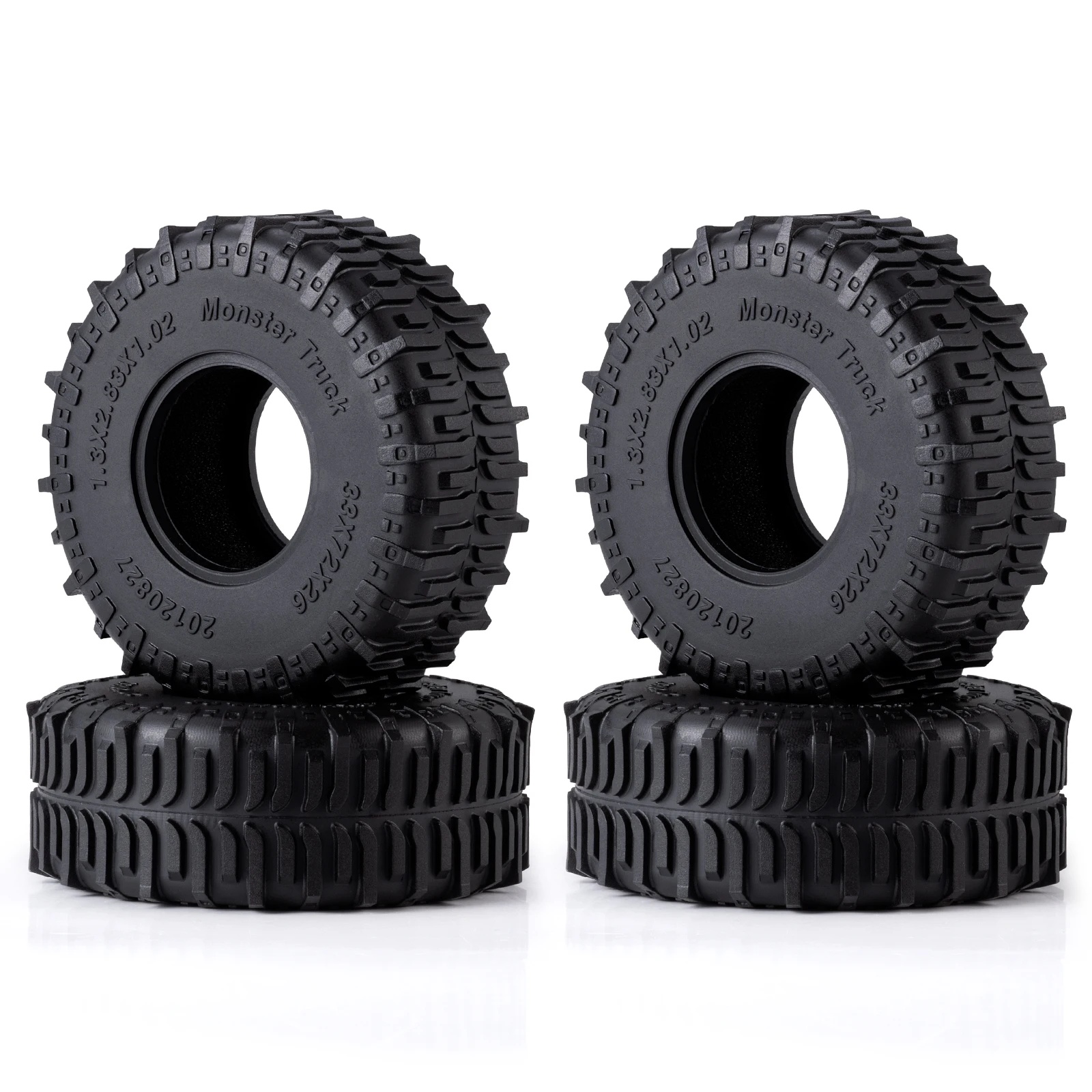 YEAHRUN 4Pcs 1.3" Rubber Tyres Rubber Tires for 1/24  Traxxas TRX4-M RC Car Upgrade Parts