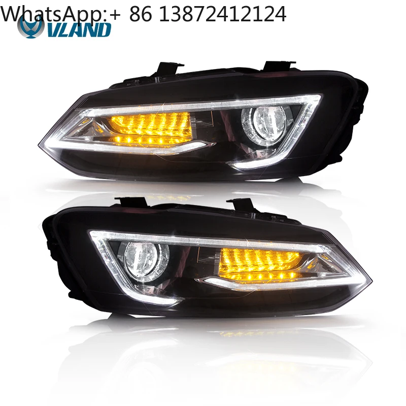 

VLAND Manufacturer Full LED Headlights With Moving Signal+DRL Headlamp 2011-2017 Head Light for VW Polo Vento Mk5 Front Lamp