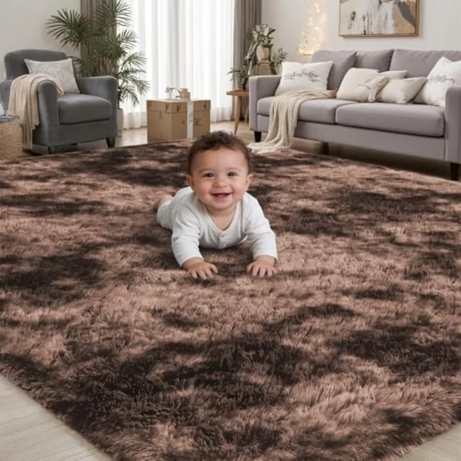 

Area Rug for Living Room Bedroom: 9x12 Soft Fluffy Shag Upgrade Non-Slip High Pile Carpet Large Fuzzy Plush Indoor Floor Decor