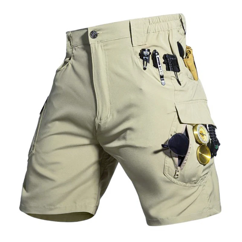 

Men's Tactical Cargo Hiking Shorts Quick Dry Breathable Lightweight Elastic Rip Stop Outdoor Fishing Half Pants