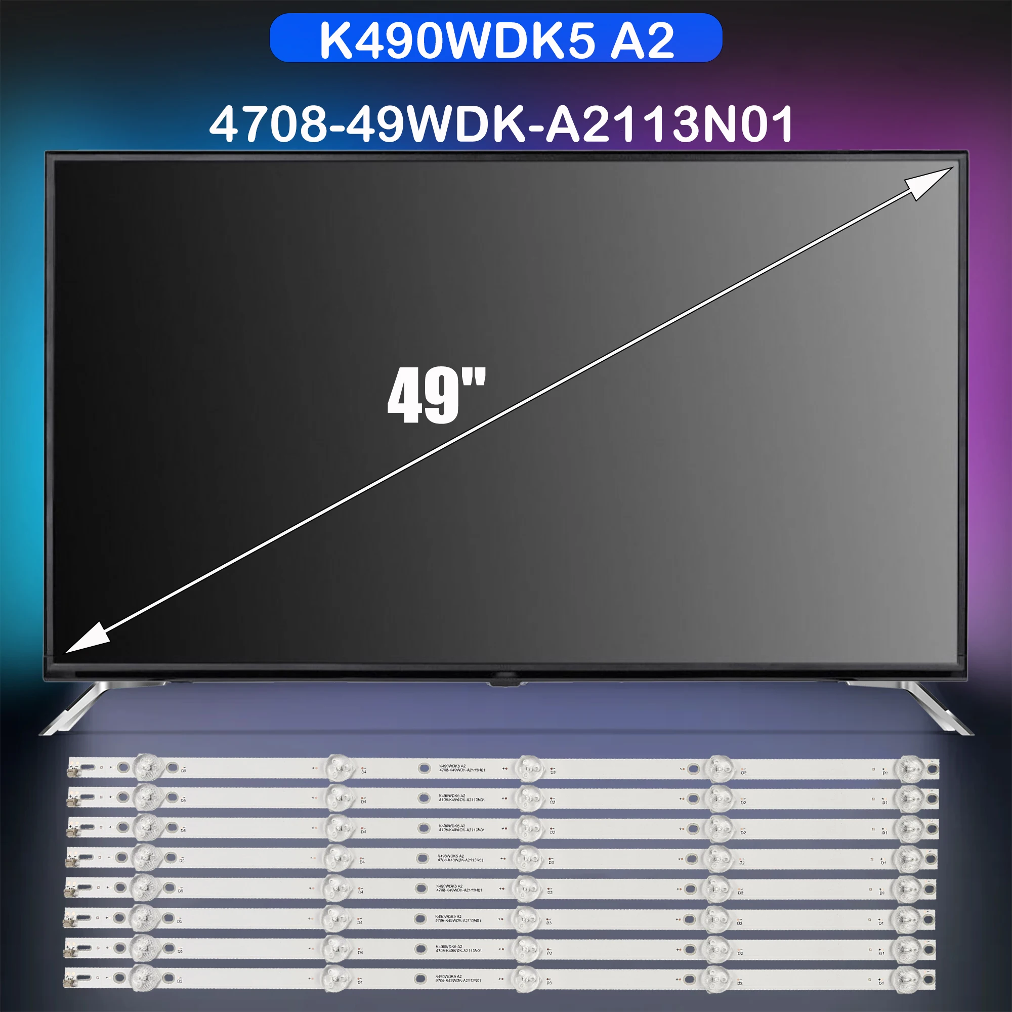 

Лента светодиодной подсветки для K490WDK5 A2 49LK5400BUA 49LK5400PLA 4708-49WDK-A2113N01 K490WDK5LZ350A100K K490WDK5L8350A100K