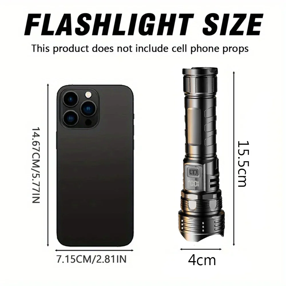 XIWANGFIRE Powerful LED Flashlight Ultra Bright Tactical Light Emergency Spotlight Zoom Torch Fishing Lamp With Built-in Battery