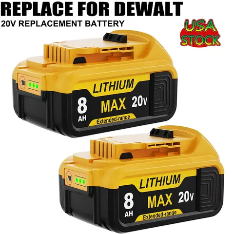 Vanon 1/2Pack DCB205 8.0Ah 20V Lithium Ion Battery Compatible with 20V DCB201 DCB203 DC20 DCB206 Replace for 18V/20V Dewalt cordless tool Replace for DeWalt Battery pin