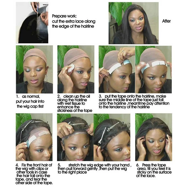 A99T 144Pcs/Lot Duo Tac Lace Wig Sided Double Tape Slitting Line Hair Adhesive Extension Strips For Toupees/Lace Wig Film C