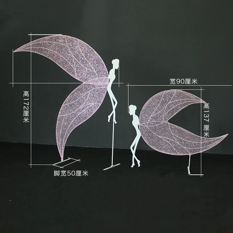 C-201 New Wedding Stage Props Iron Elf Ornaments and Angel Ceiling Pendant Elegant Wedding Road Guide Pendant