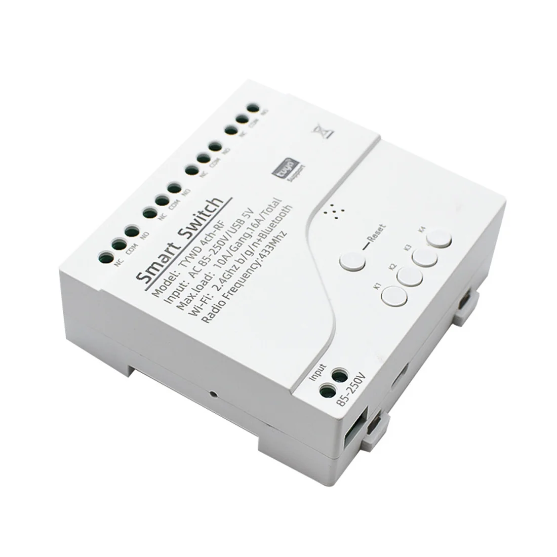 

B68C Tuya Smart Wifi Motor Switch Module RF 433 Radio Remote Control 4CH Inching Relay For Alexa Google Home, 4CH