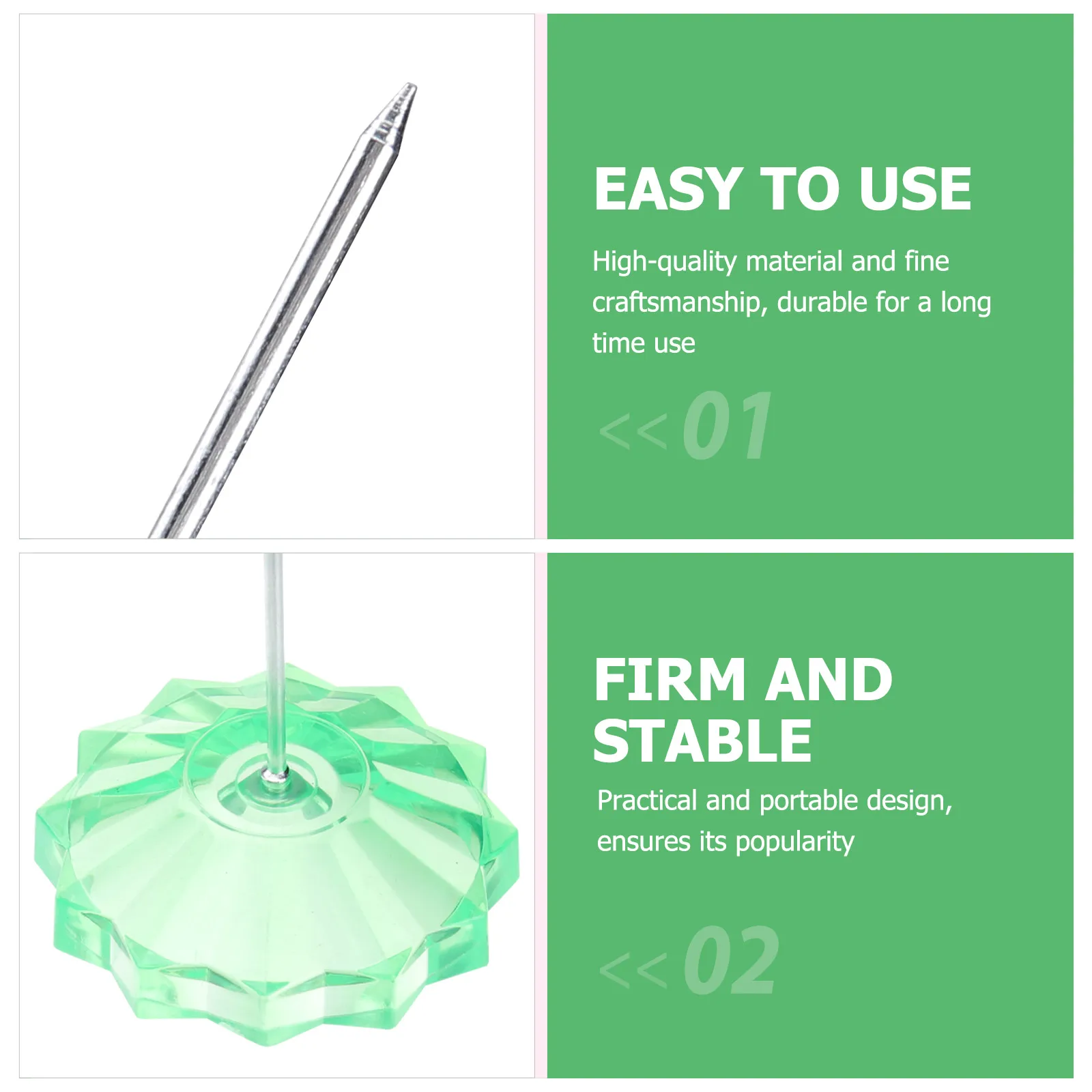 

3 PCS Bill Insert Straight Rod Paper Holder Spike Pole Fork Storage Organizer Decorative Menu