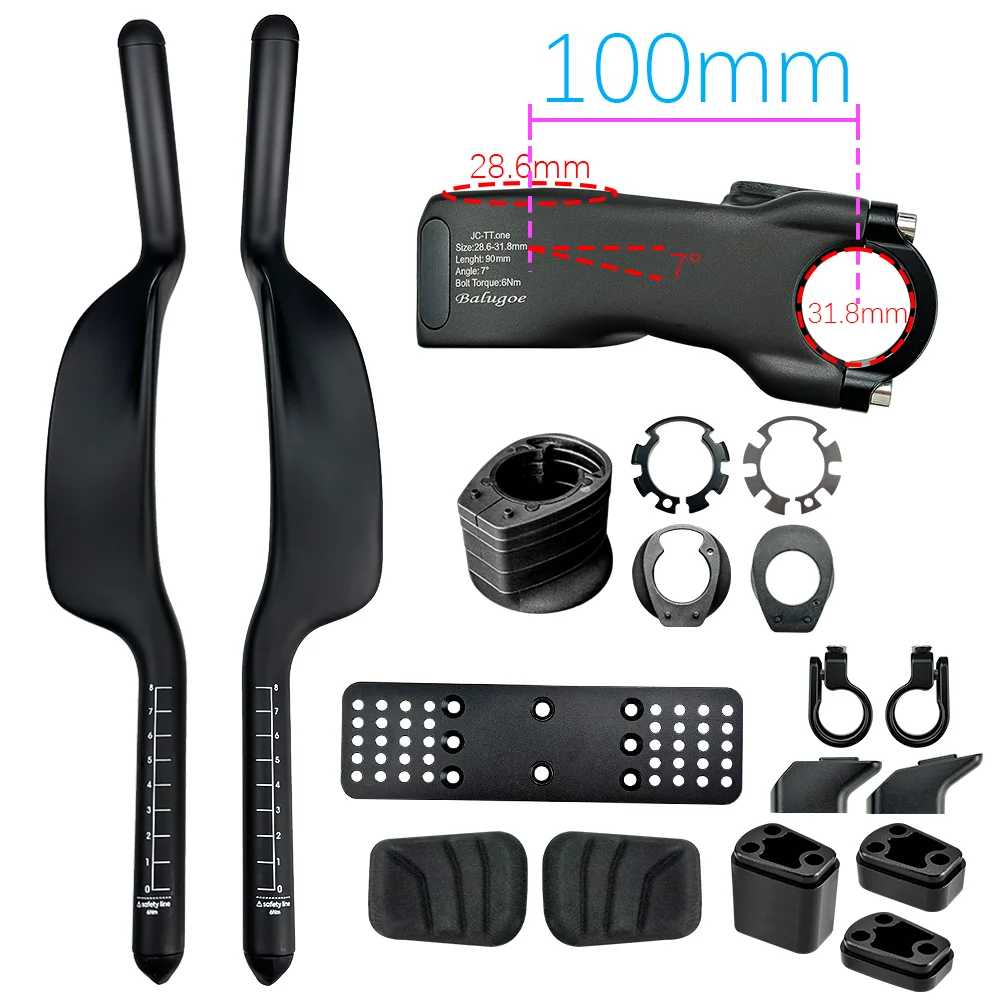 26 BALUGOE MTB Fietsstuurpen Verticale Pijpsteun HandvatTriathlon Gemodificeerde Highway Bike TT-handgreep, Lepelzijhandgreep, 28,6-31,8MM