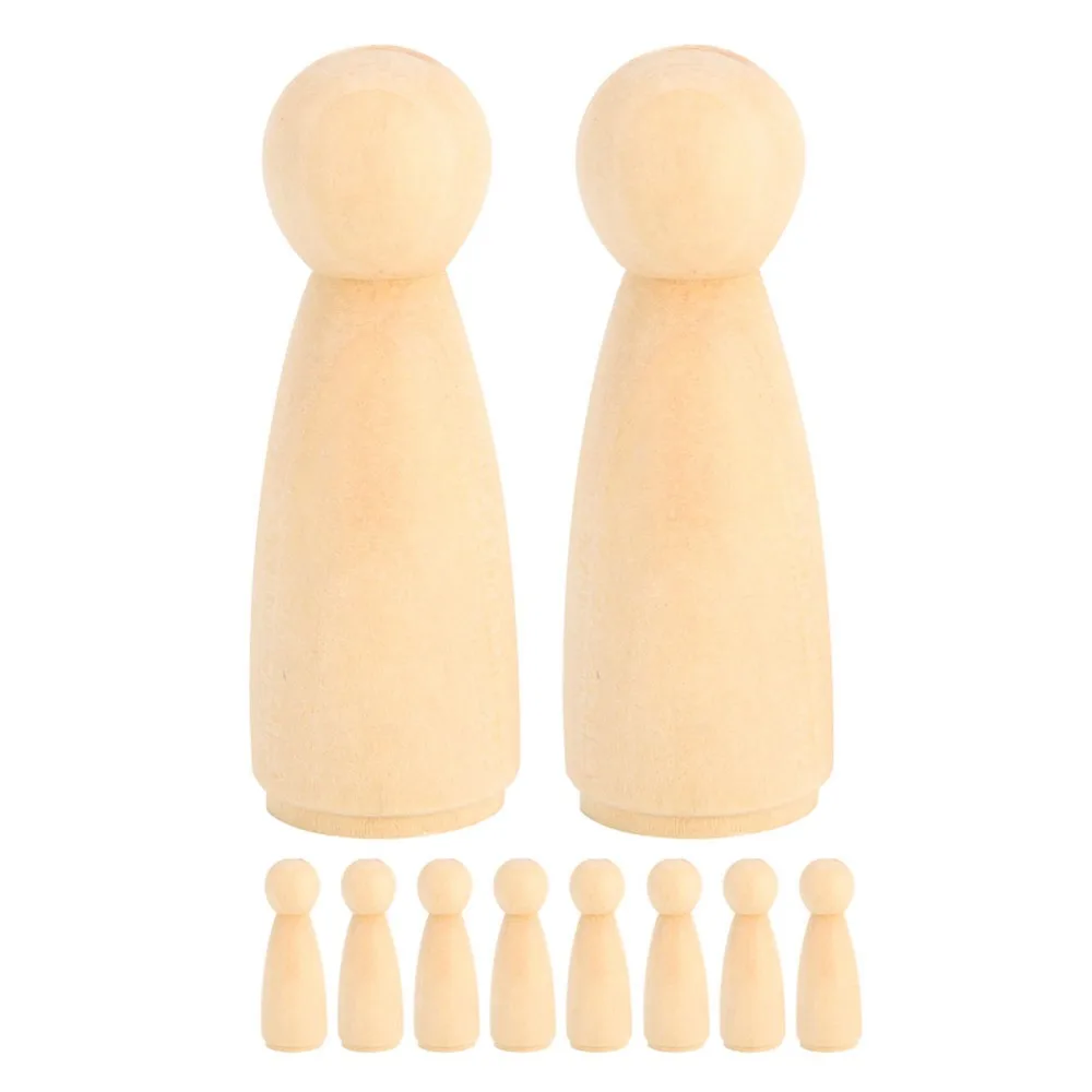 

10 шт. художественных деревянных кукол-фигурок 75 мм, женские, для росписи, для творчества и поделок