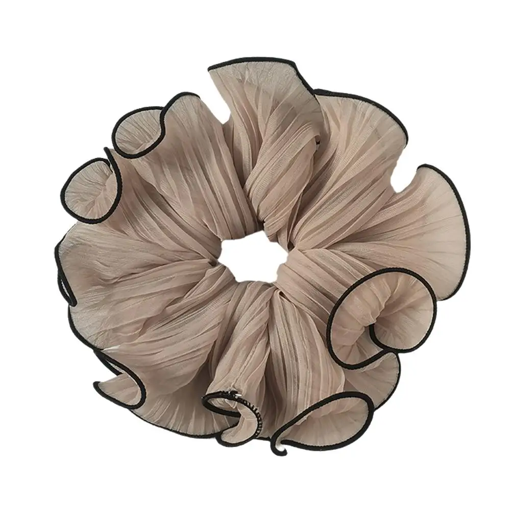 Pleated Colonic Scrunchie Style Exaggerated Temperament Women Hair Ponytail Hair Band Girls Crisp Headband Tied Pin Chiffon S8Q1