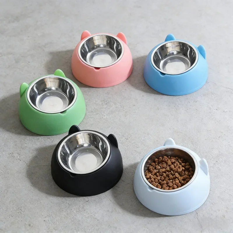 Comederos Antideslizantes de Acero Inoxidable para Gatos, Comedero Inclinado para Cachorros, Bebedero para Agua, Diseño Premium, Herramienta para Alimentar Mascotas
