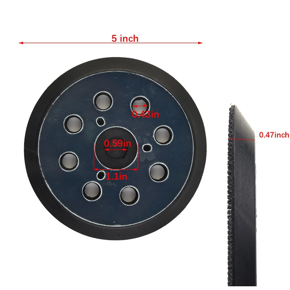 Imagem -02 - Electric Hook Loop Lixar Backing Pad para Makita Orbital Sander Discos de Disco Backup Stick on Pad Buracos 125 mm