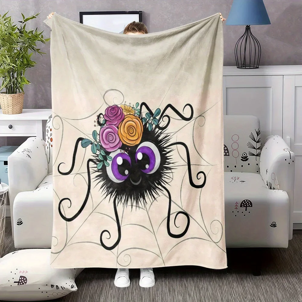 cobertor-de-flanela-com-estampa-de-aranha-macio-e-aconchegante-para-todas-as-estacoes-design-de-teia-de-aranha-preto-bege-com-roxo