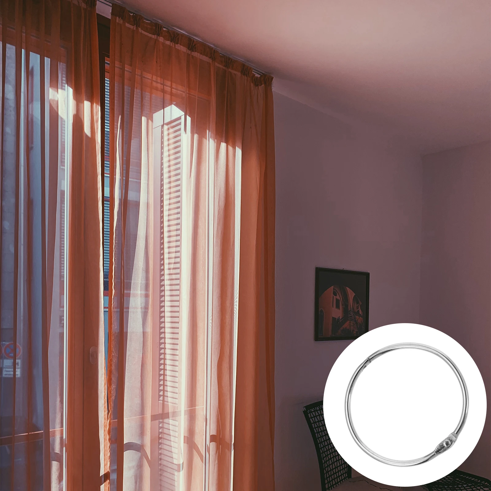 

24Pcs Shower Curtain Rings Alloy Chromium Polished Finish Strong for Heavy Curtains Smooth Slide Bathroom Rods