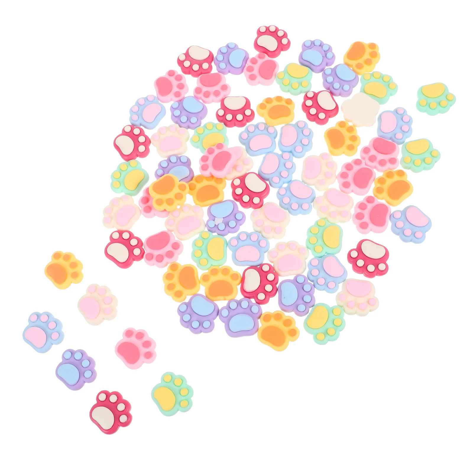 

70pcs Paw Shoe Charms For Girls Women 3D Cat Paw Resin Decorations Diy Lightweight Shoe Wristband Accessories - Bridal Wedding