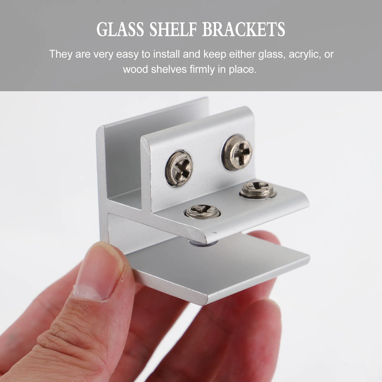 

4pcs 10-12Mm Glass Clamp Aluminium Alloy Holder Sturdy Shelf Bracket Panel Fixing Mounting Hardware Cabinet Bathroom Display
