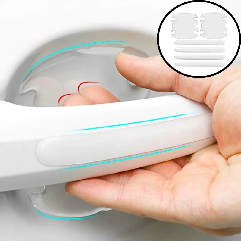 

4/8PCS Car Door Handle Bowl Scratch Protective Stickers Universal Invisible Cars Sticker Handle Anti-collision Protection Strip