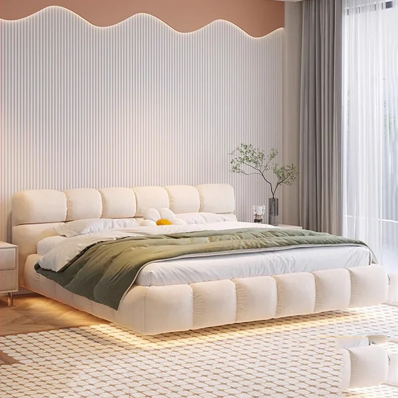 Modern Double Bed Aesthetic Bedrooms Unique Luxury Bed Luxury Bedside Table White Somieres Y Marcos De Cama Bedroom Furniture