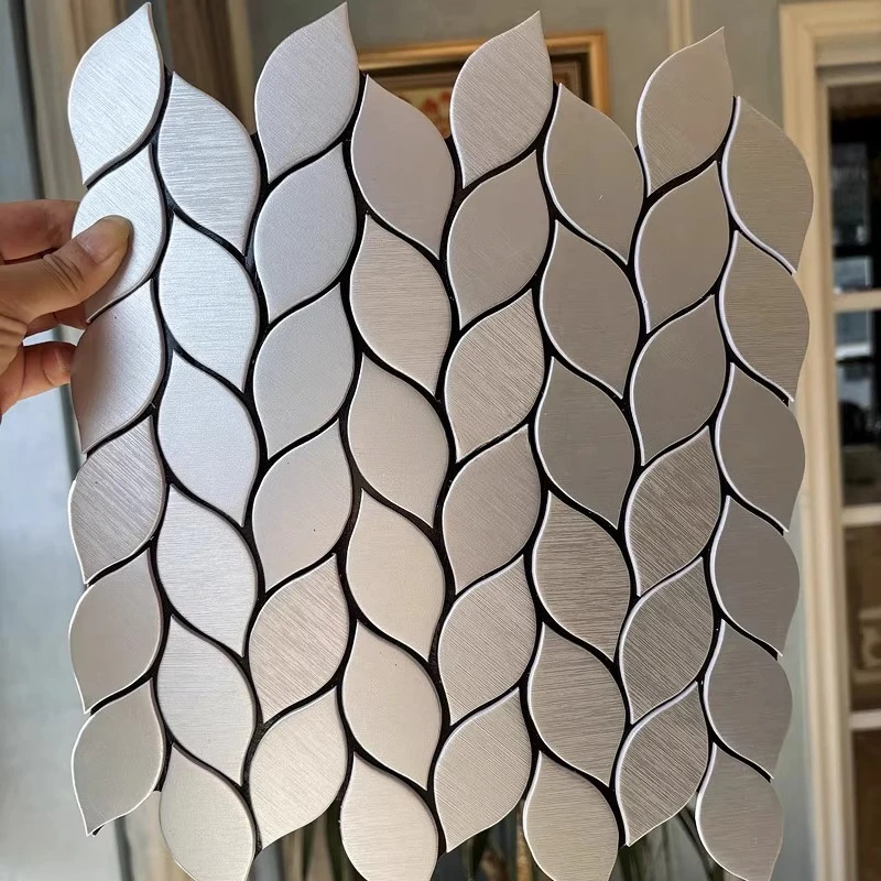 Blatt Mosaik Metall Aluminium Kunststoff Panel Wandaufkleber Selbstklebend Gold Abstrakt Wasserdicht Küche Badezimmer Fliesen Wanddekorationen