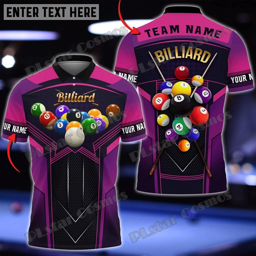 Black And Gray Ball 8 Billiards Personalized 3D Printed Fashion Men's Polo Shirt Summer Street Unisex Casual Polo shirt WK80