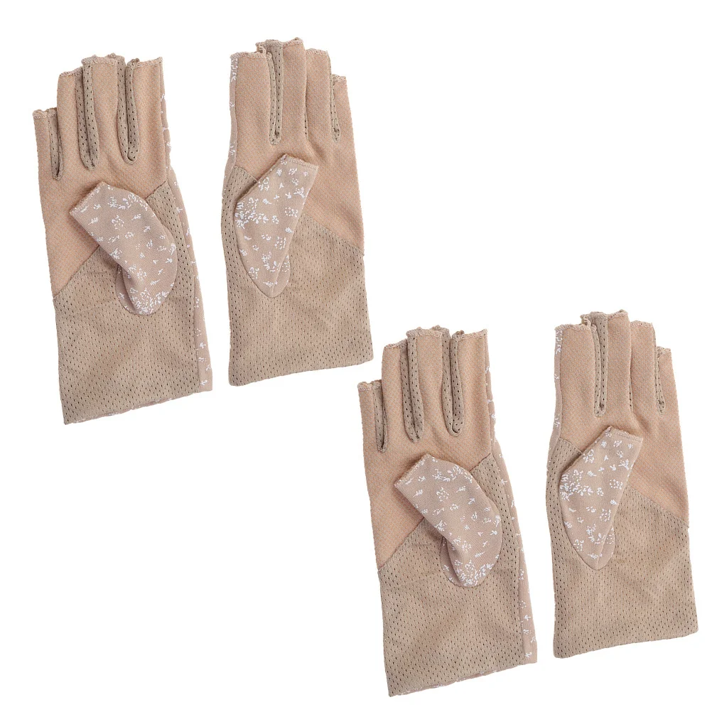 2Pairs Professional Riding Gloves Sun-Proof Thin Gloves Wear-Resistant Durable Breathable Driving Cycling Hiking Skateboarding