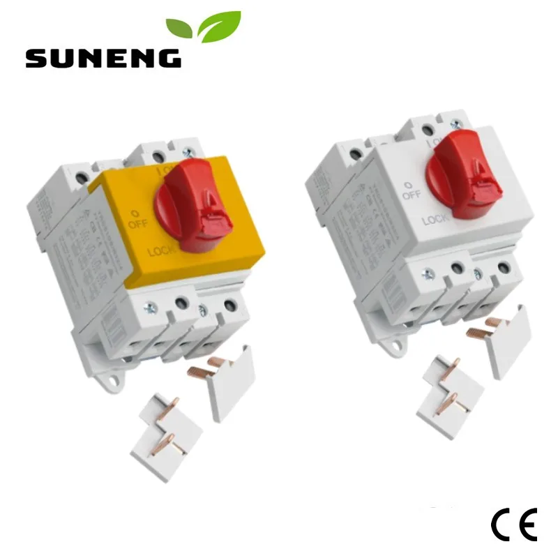 

SUNENG 4P 2P PV Solar DC Isolator Switch 1000V 600V 32A Din Rail Rotary Switch Disconnector for Solar Rotating Handle DC BOX