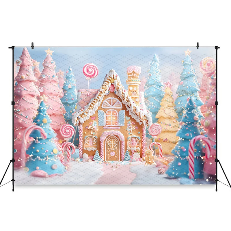 Mocsicka Candy House การถ่ายภาพฉากหลัง Baby Shower ต้นคริสต์มาสเค้ก Crush พื้นหลัง Lollipop ขนมตกแต่งแบนเนอร์
