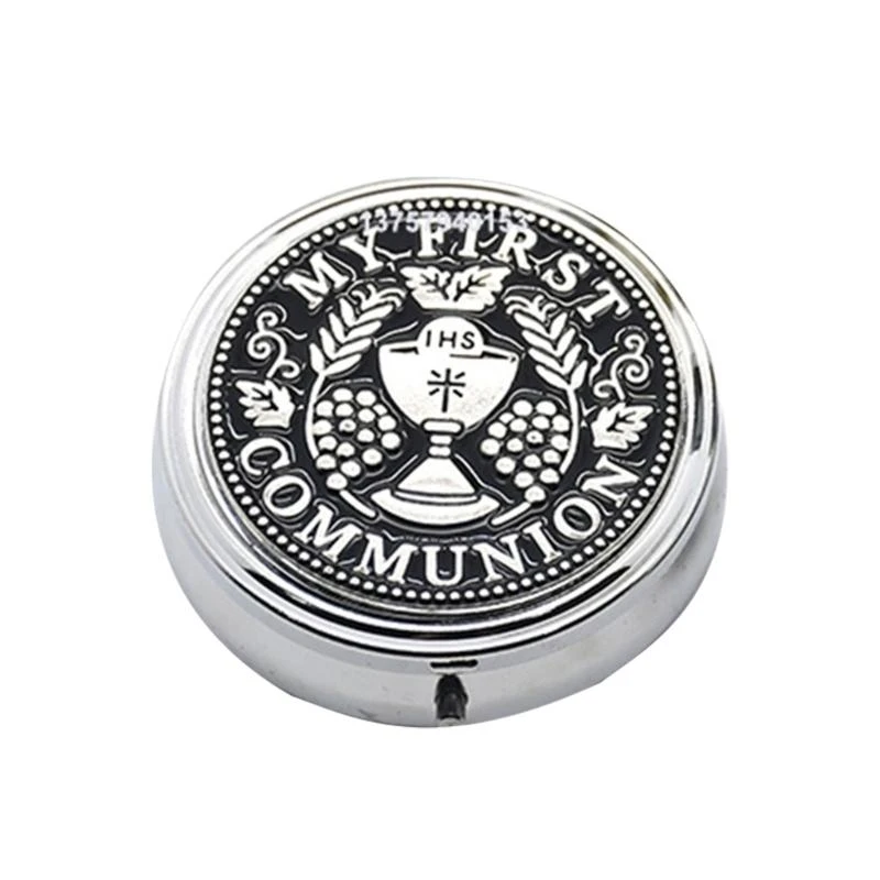 M89A Vintage Jewelry Box Holy Grail Communions Church Gift Metal Rosaries Necklaces Organizers Women Earring Storage Boxes
