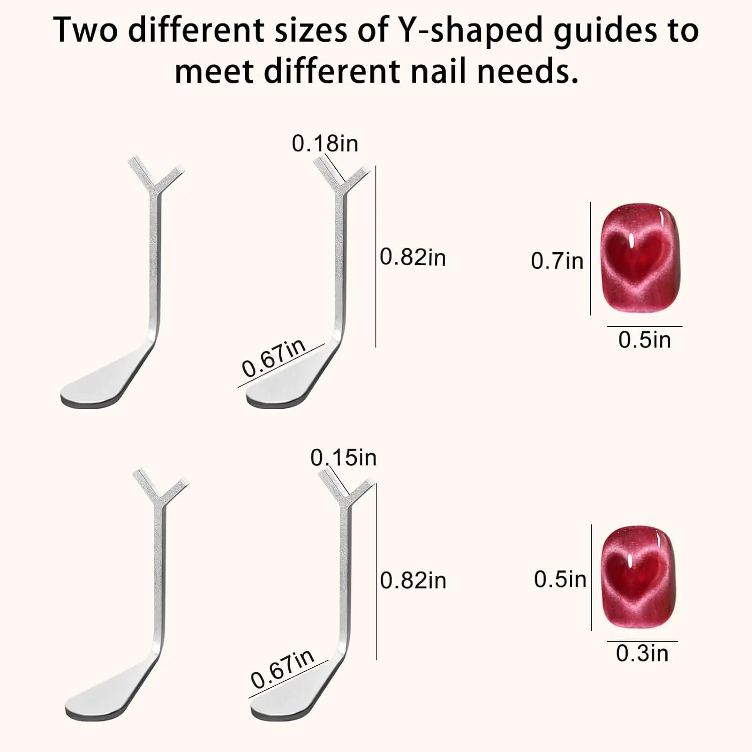 2Pcs 3D 하트 모양의 고양이 눈 자석 세트 라운드 마그네틱 스틱 키트 젤 폴란드어 DIY 디자인 네일 액세서리 도구와 Y 자형 철