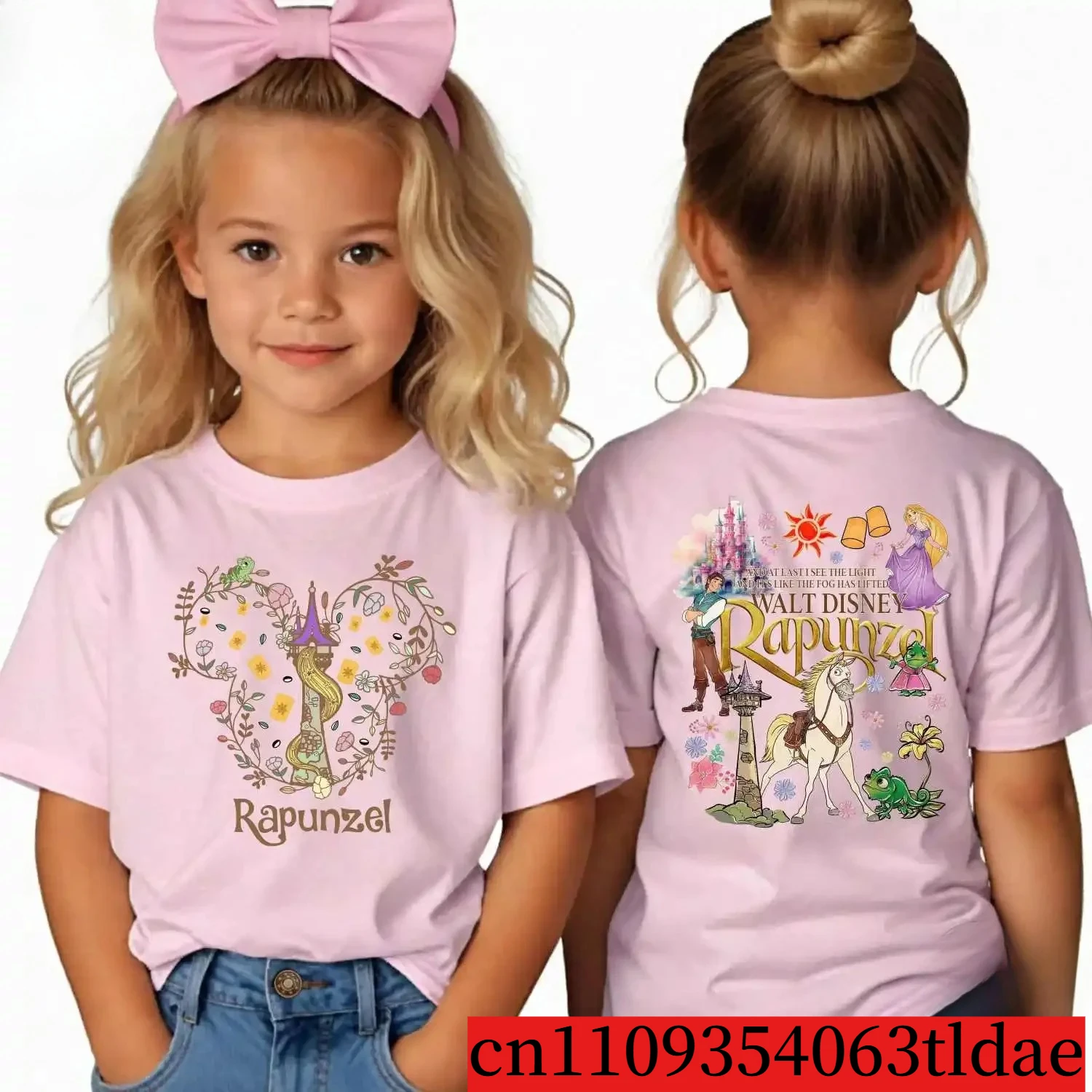 

Хлопковая футболка Disney Rapunzel для малышей, рубашка с принтом принцессы Рапунцель, рубашка с изображением Рапунцель и Паскаля, детская рубашка с изображением Рапунцель
