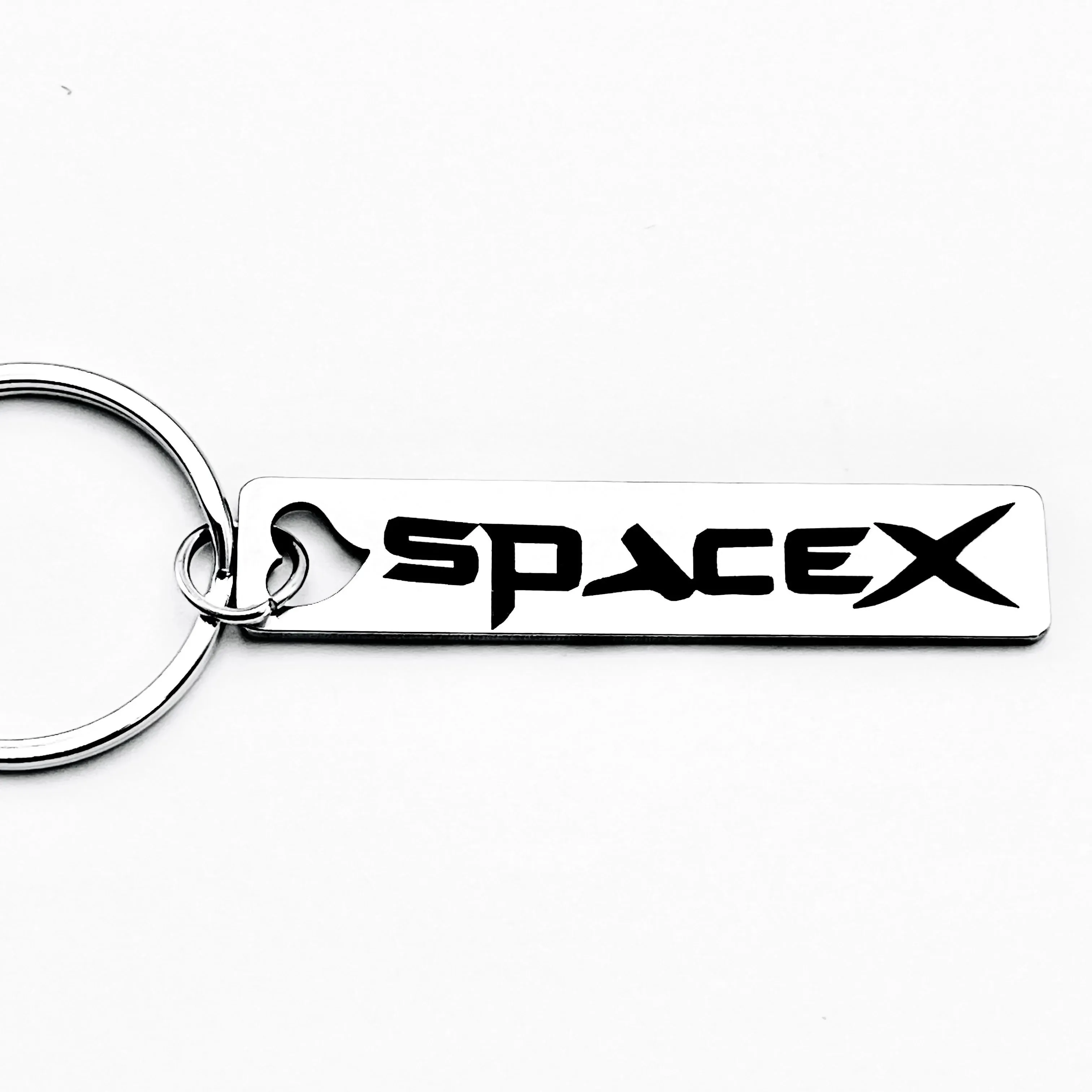 سلسلة مفاتيح Spacex من الفولاذ المقاوم للصدأ، إكسسوار شخصي إبداعي، مناسب للرجال والنساء والأصدقاء كهدية #4