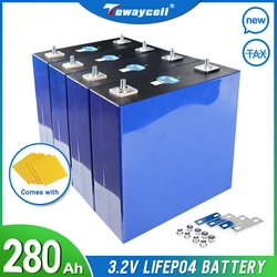 Tewaycell 280Ah 3.2V Lifepo4 Battery Grade A 100% Sufficient Capacity Rechargeable Cells pack DIY 12V 24V 48V Solar Energy