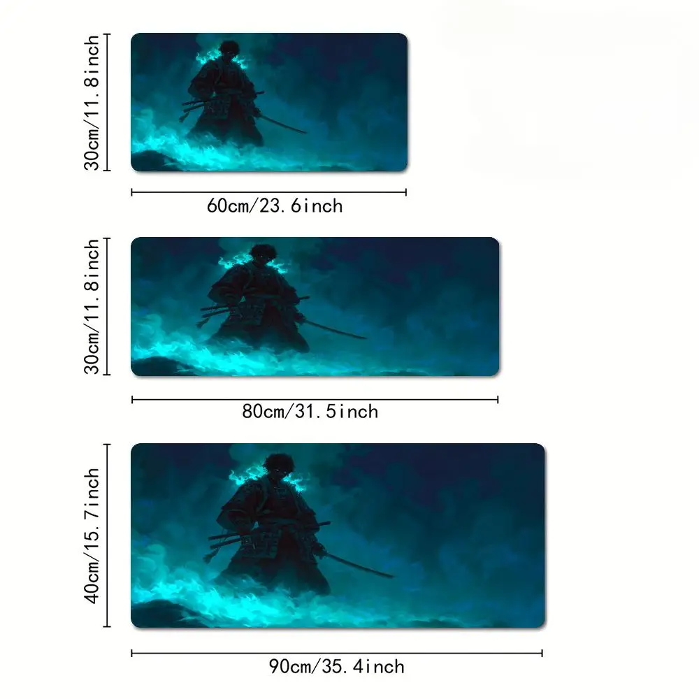 Fantasia samurai ilustração mouse pad tapete de mesa tapetes de jogos de borracha antiderrapante durável acessórios para pc teclado mouse pad maus pad