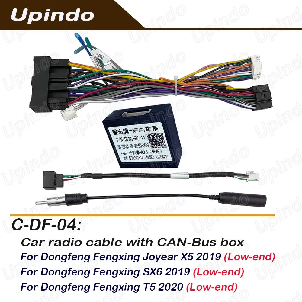 For Dongfeng Fengxing Joyear X5 SX6 T5 2019 Android Radio Wiring Harness CAN Bus Adapter Head Unit Power Cable Install Kit