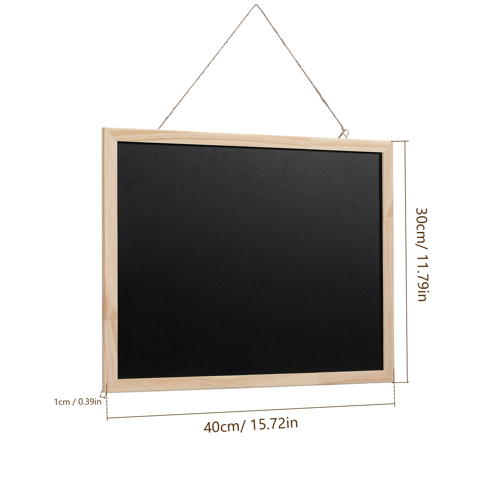 Wooden Hanging Chalkboard Single Sided Erasable Message Board for Home Office Classroom Wedding Party Kitchen Decor