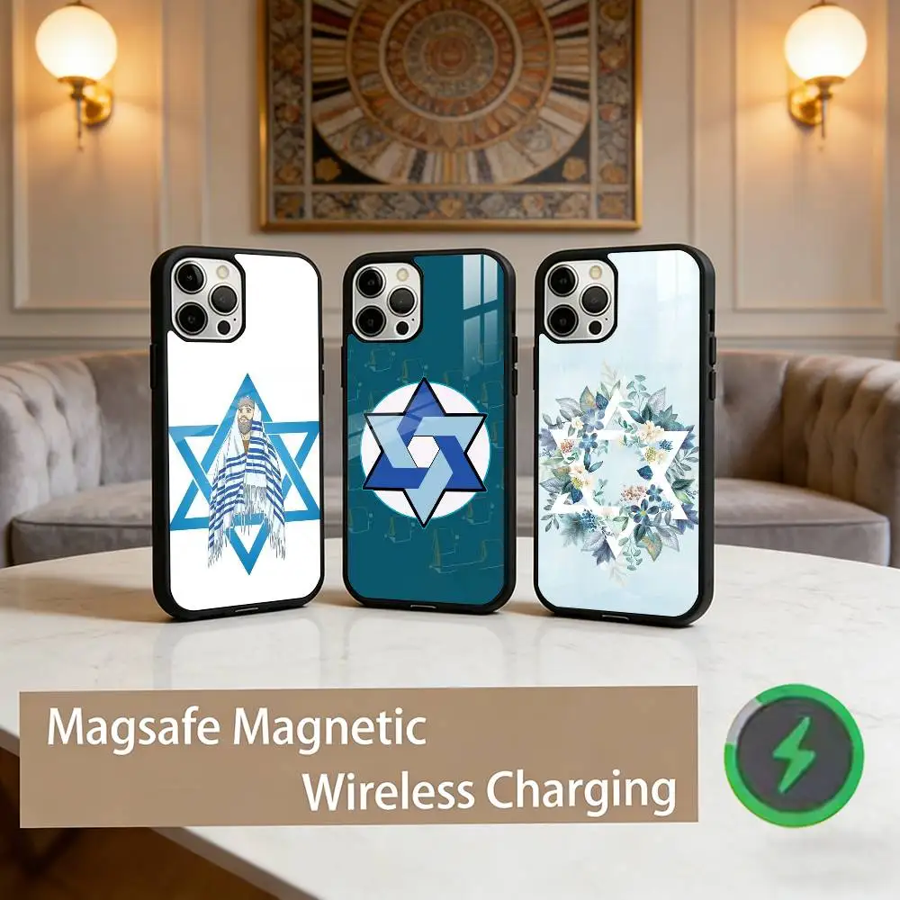 Magen David  Phone Case For iPhone17,16,15,14,13,12,11 Plus,Pro Max Magnetic For Magsafe Wireless Charging