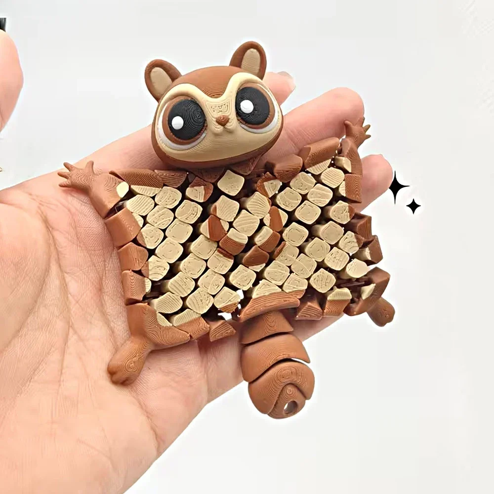 3D Printed Flying Squirrel Keychain Pendant, Creative Portable Cute Pet Accessory, Simple and Trendy Backpack