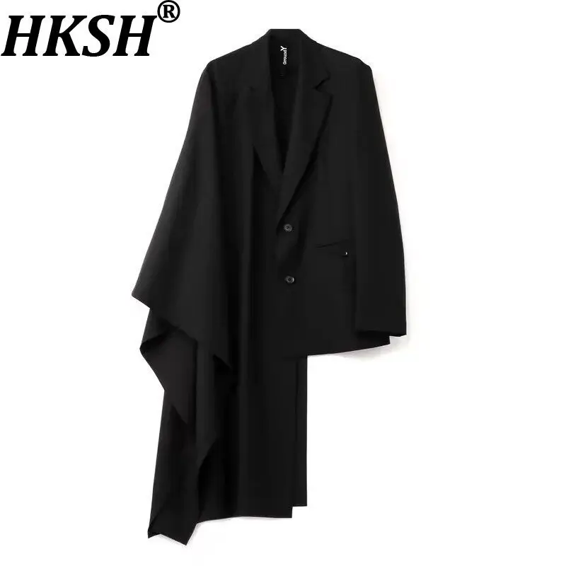

Новая мужская куртка HKSH в стиле Yamamoto: асимметричный шикарный блейзер-накидка с одним рукавом, модель HK20414