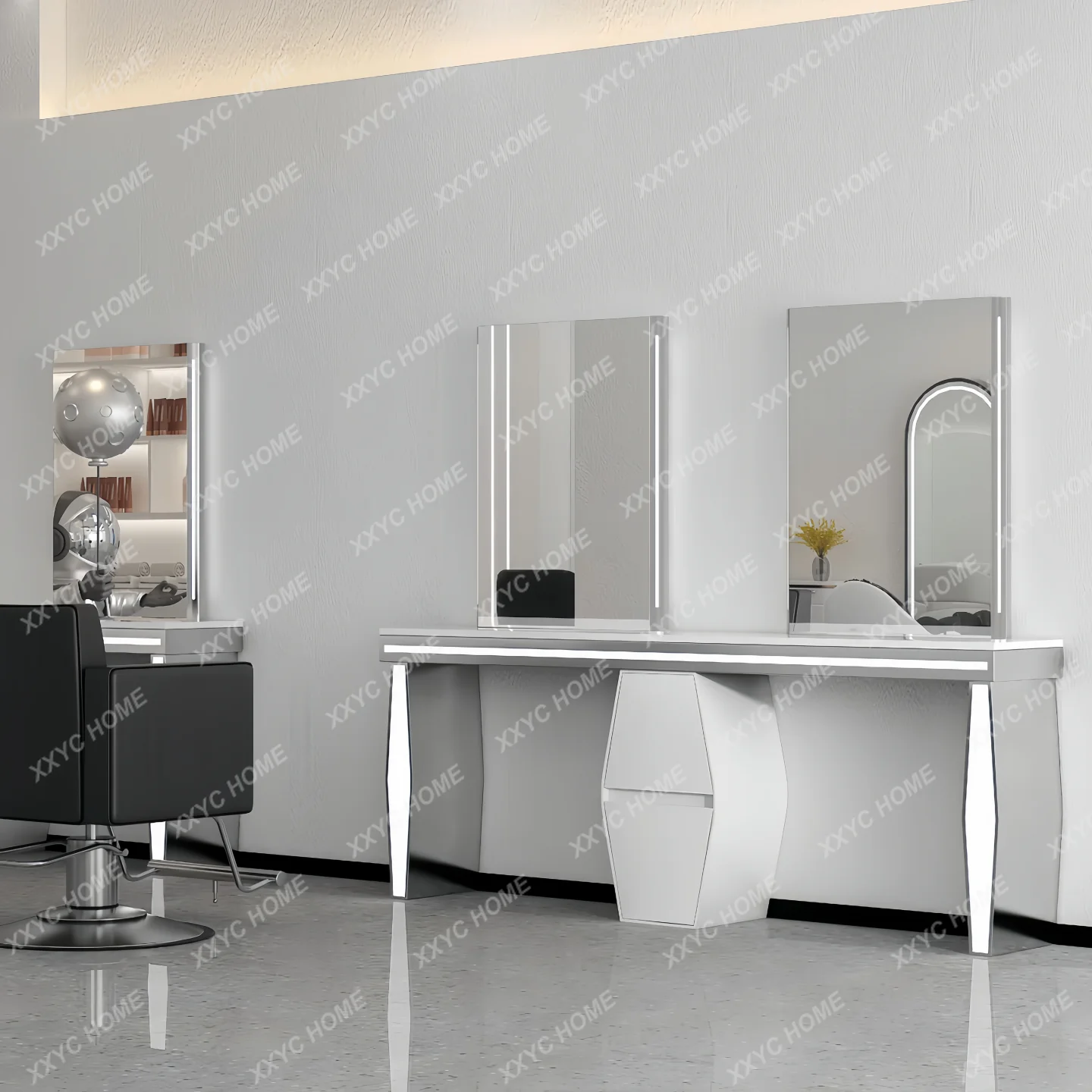 YO Advanced  mirror table cabinet integrated with lamp special perm and dyeing hairdressing mirror hairdressing shop mirror