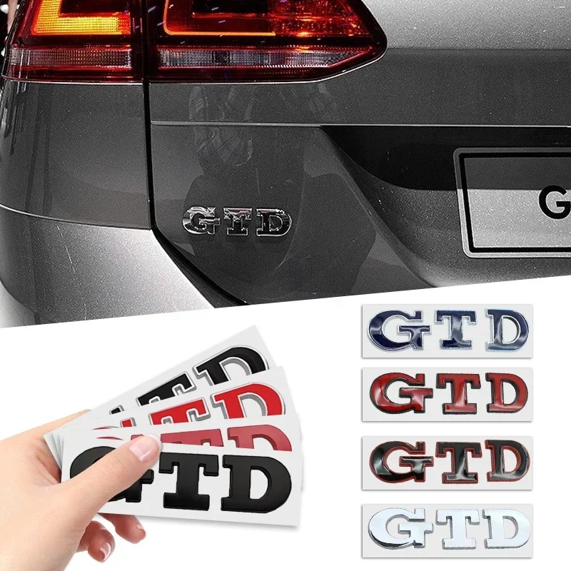 GTD Emblem 3D Metal Car Sticker Tailgate Badge Sticker Decal For Volkswagen VW Polo Golf 5 6 7 Passat Scirocco GTD Accessories