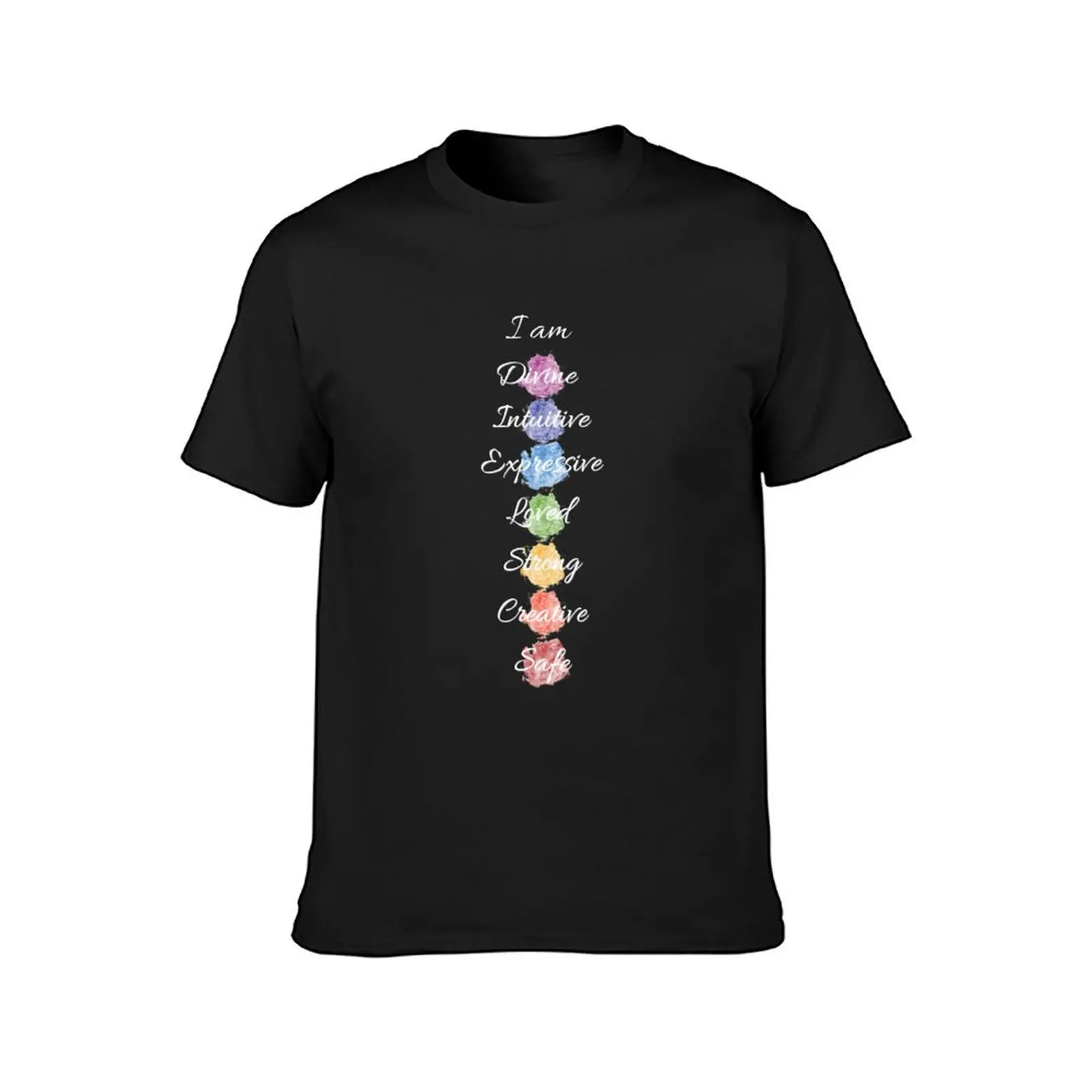 Chakra Energy Affirmation T-Shirt funnys oversizeds mens clothing