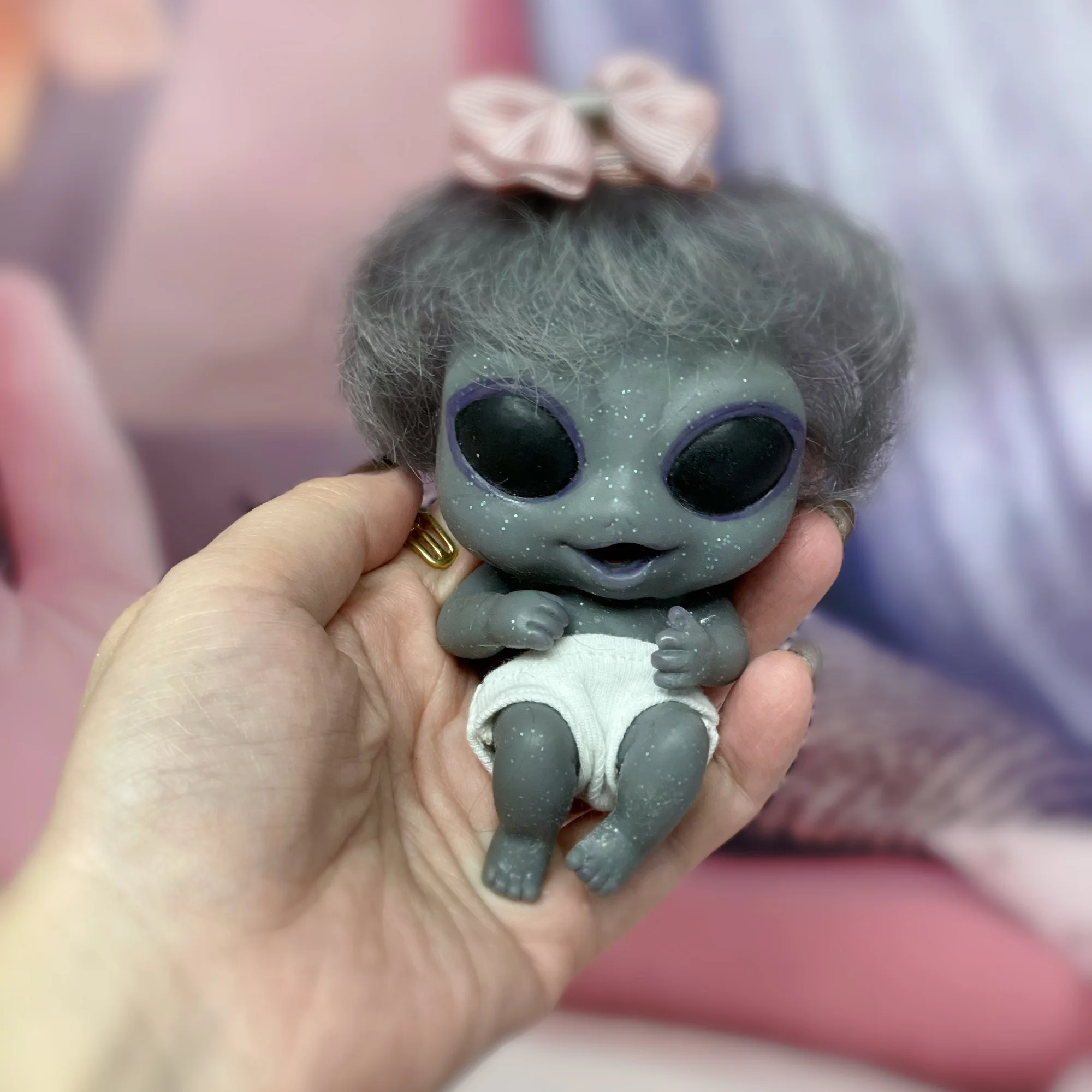 11cm Extraterrestrial Bebe Reborn Doll With Rooted Hair Full Body Silicone Reborn Doll Lifelike Muñeca Reborn For Kids Gift