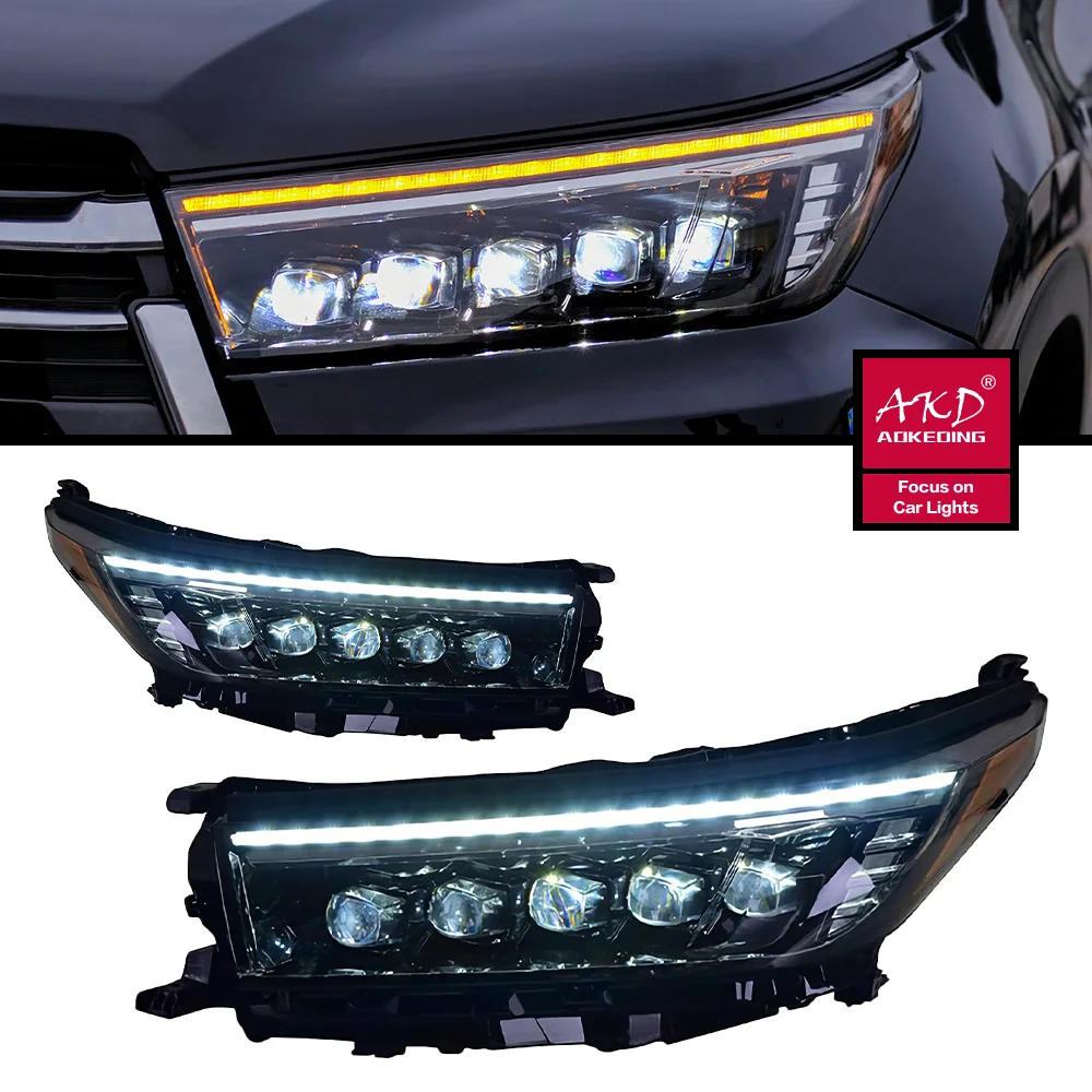 

Car Head Light Parts For 2018 New Kluger 2020 Highlander LED Front Headlights Replacement DRL Daytime light Projector Facelift