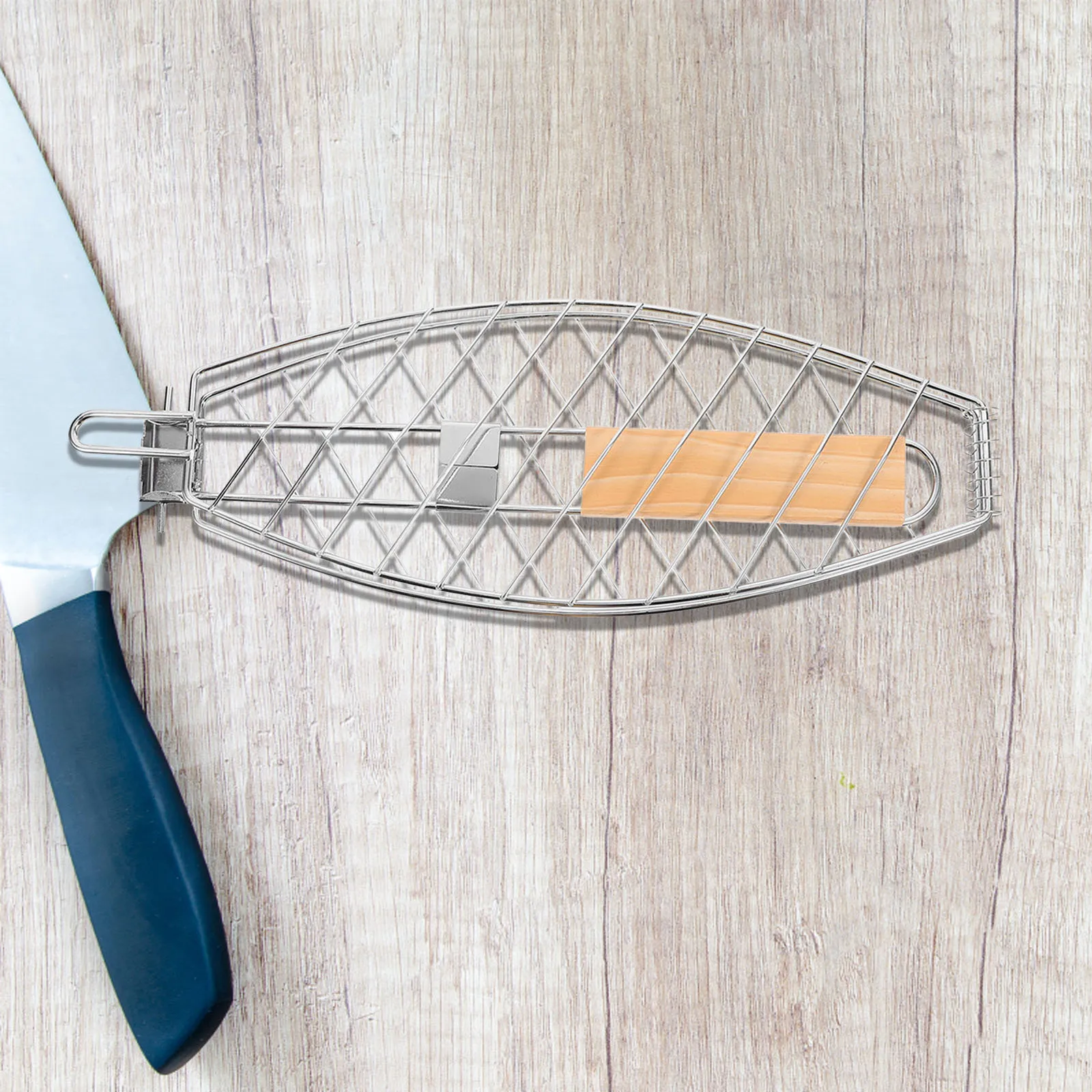 

2Pcs Stainless Steel Fish Grill Basket Foldable Detachable Design for Burgers Vegetables Bbq Grilling Fish Grill Basket